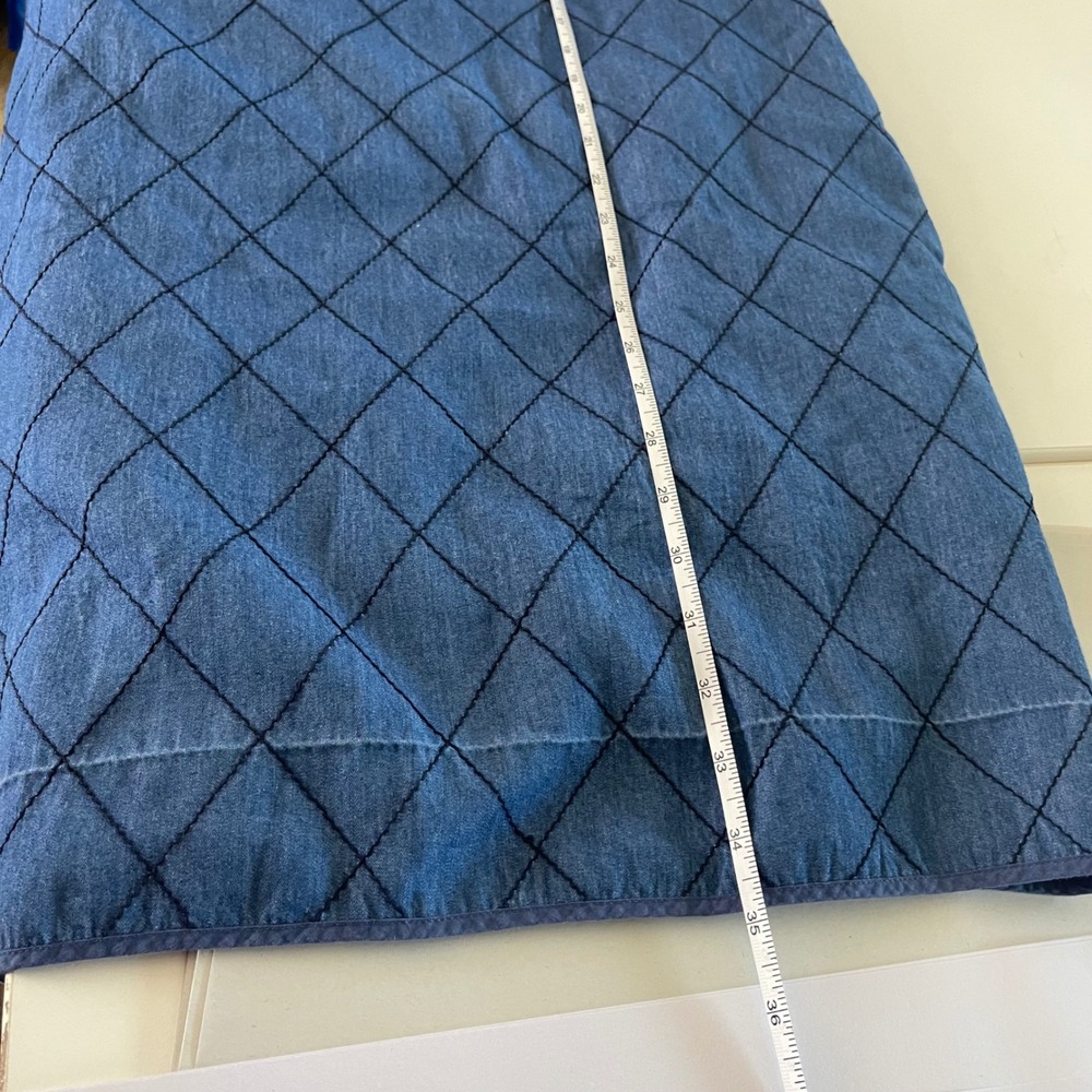 Kate Spade Denim Quilted Shift Dress Blue Gold Zipper Preppy Mod Coastal Size 2 - Picture 14 of 14